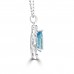3.06 Ct Pear Shaped Blue Topaz and Round Cut Diamond Pendent In 14k Wh Necklace 3.06 Ct Pear Shaped Blue Topaz and Round Cut Diamond Pendent In 14k Wh Necklace