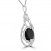 9.80 Ct Round Cut Black & White Diamond Pendant Necklace (G-H Color SI-2 I-1 Clarity) in 14 kt White Gold 9.80 Ct Round Cut Black & White Diamond Pendant Necklace (G-H Color SI-2 I-1 Clarity) in 14 kt White Gold