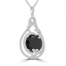 9.80 Ct Round Cut Black & White Diamond Pendant Necklace (G-H Color SI-2 I-1 Clarity) in 14 kt White Gold 9.80 Ct Round Cut Black & White Diamond Pendant Necklace (G-H Color SI-2 I-1 Clarity) in 14 kt White Gold