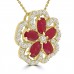 1.79 Ladies Round Cut Diamond and Oval Shape Ruby Pendant Necklace in 14 kt White Gold 1.79 Ladies Round Cut Diamond and Oval Shape Ruby Pendant Necklace in 14 kt White Gold
