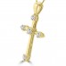 0.50 ct t.w. Ladies Round Cut Diamond Cross Pendant Necklace 14 kt Yellow Gold 0.50 ct t.w. Ladies Round Cut Diamond Cross Pendant Necklace 14 kt Yellow Gold