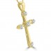 0.50 ct t.w. Ladies Round Cut Diamond Cross Pendant Necklace 14 kt Yellow Gold 0.50 ct t.w. Ladies Round Cut Diamond Cross Pendant Necklace 14 kt Yellow Gold