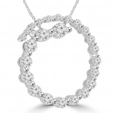 2.00 Ct tw Round Diamond Spiral Circle Pendant in 14 kt With 16 inch Chain 2.00 Ct tw Round Diamond Spiral Circle Pendant in 14 kt With 16 inch Chain