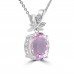 10.56 Ct Oval Shape Pink Kunzite with Marquise and Princess Cut Diamond Pendant