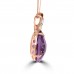 7.45 ct Pear Shape Amethyst & Round Cut Diamond Pendant Necklace in 14 kt Rose Gold 7.45 ct Pear Shape Amethyst & Round Cut Diamond Pendant Necklace in 14 kt Rose Gold