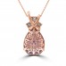 7.45 ct Pear Shape Amethyst & Round Cut Diamond Pendant Necklace in 14 kt Rose Gold 7.45 ct Pear Shape Amethyst & Round Cut Diamond Pendant Necklace in 14 kt Rose Gold