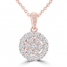1.81 Ct Ladies Round Cut Diamond Pendant / Necklace Rose Gold 1.81 Ct Ladies Round Cut Diamond Pendant / Necklace Rose Gold