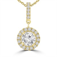 0.96 Ct Ladies Round Cut Diamond Solitaire Pendant Yellow Gold 0.96 Ct Ladies Round Cut Diamond Solitaire Pendant Yellow Gold