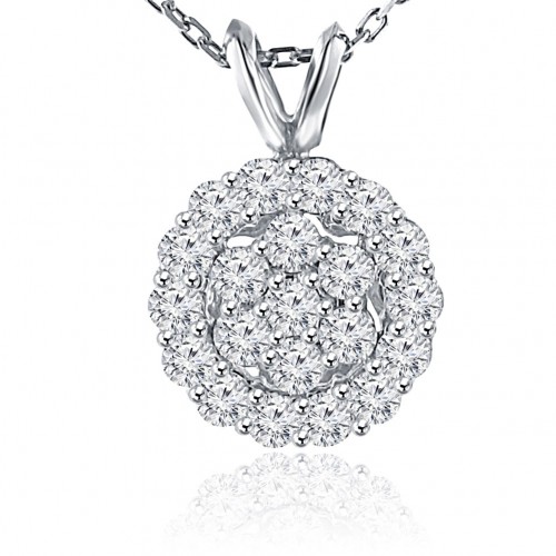 1.00 Ct Ladies Round Cut Diamond Pendant / Necklace 1.00 Ct Ladies Round Cut Diamond Pendant / Necklace