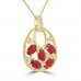 1.55 ct Round Cut Diamond & Oval Shaped Ruby Pendant Necklace in 14k White Gold 1.55 ct Round Cut Diamond & Oval Shaped Ruby Pendant Necklace in 14k White Gold