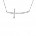 0.60 ct Ladies White Gold Horizontal Curved Cross Necklace 0.60 ct Ladies White Gold Horizontal Curved Cross Necklace