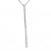 0.14 ct Round Cut Diamond Stick Bar Vertical Long Pendant Necklace for Women (G Color SI-1 Clarity) in 14 kt White Gold with 16 inch Chain Included 0.14 ct Round Cut Diamond Stick Bar Vertical Long Pendant Necklace for Women (G Color SI-1 Clarity) in 14 kt White Gold with 16 inch Chain Included