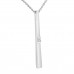 0.10 ct Round Cut Diamond Stick Bar Vertical Long Pendant Necklace for Women (G Color SI-1 Clarity) in 14 kt White Gold with 16 inch Chain Included 0.10 ct Round Cut Diamond Stick Bar Vertical Long Pendant Necklace for Women (G Color SI-1 Clarity) in 14 kt White Gold with 16 inch Chain Included
