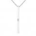 0.10 ct Round Cut Diamond Stick Bar Vertical Long Pendant Necklace for Women (G Color SI-1 Clarity) in 14 kt White Gold with 16 inch Chain Included 0.10 ct Round Cut Diamond Stick Bar Vertical Long Pendant Necklace for Women (G Color SI-1 Clarity) in 14 kt White Gold with 16 inch Chain Included