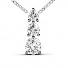 0.50 Ct Ladies Three Prong Round Cut Diamond Pendant / Necklace 0.50 Ct Ladies Three Prong Round Cut Diamond Pendant / Necklace