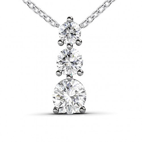 0.50 Ct Ladies Three Prong Round Cut Diamond Pendant / Necklace 0.50 Ct Ladies Three Prong Round Cut Diamond Pendant / Necklace