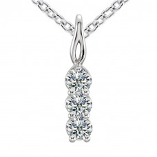 0.50 Ct Ladies Three Stone Round Cut Diamond Pendant / Necklace 0.50 Ct Ladies Three Stone Round Cut Diamond Pendant / Necklace