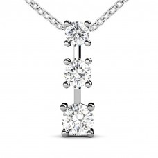 0.50 Ct Ladies Three Stone Round Cut Diamond Pendant / Necklace 0.50 Ct Ladies Three Stone Round Cut Diamond Pendant / Necklace