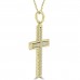 0.45 ct Ladies Round Cut Diamond Cross Pendant Necklace (G Color SI-1 Clarity) in 14 kt Yellow Gold 0.45 ct Ladies Round Cut Diamond Cross Pendant Necklace (G Color SI-1 Clarity) in 14 kt Yellow Gold