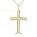 0.37 ct Ladies Round Cut Diamond Cross Pendant Necklace (G Color SI-1 Clarity) in 14 kt Yellow Gold 0.37 ct Ladies Round Cut Diamond Cross Pendant Necklace (G Color SI-1 Clarity) in 14 kt Yellow Gold