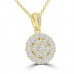 1.81 Ct Ladies Round Cut Diamond Pendant / Necklace Yellow Gold
