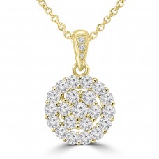 1.81 Ct Ladies Round Cut Diamond Pendant / Necklace Yellow Gold 1.81 Ct Ladies Round Cut Diamond Pendant / Necklace Yellow Gold