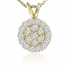 1.00 Ct Ladies Round Cut Diamond Pendant / Necklace Yellow Gold 1.00 Ct Ladies Round Cut Diamond Pendant / Necklace Yellow Gold
