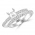 0.70 ct Ladies Round Cut Diamond Semi Mounting Engagement Ring Set in 14 kt White Gold 0.70 ct Ladies Round Cut Diamond Semi Mounting Engagement Ring Set in 14 kt White Gold
