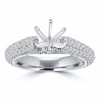 1.25 ct Ladies Round Cut Diamond Semi Mounting Engagement Ring in 14 kt White Gold 1.25 ct Ladies Round Cut Diamond Semi Mounting Engagement Ring in 14 kt White Gold