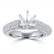 1.25 ct Ladies Round Cut Diamond Semi Mounting Engagement Ring in 14 kt White Gold 1.25 ct Ladies Round Cut Diamond Semi Mounting Engagement Ring in 14 kt White Gold