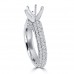 1.25 ct Ladies Round Cut Diamond Semi Mounting Engagement Ring in 14 kt White Gold