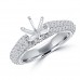 1.25 ct Ladies Round Cut Diamond Semi Mounting Engagement Ring in 14 kt White Gold