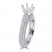 1.25 ct Ladies Round Cut Diamond Semi Mounting Engagement Ring in 14 kt White Gold