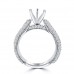 1.25 ct Ladies Round Cut Diamond Semi Mounting Engagement Ring in 14 kt White Gold