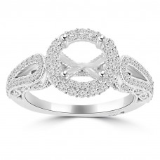 0.85 ct Ladies Round Cut Diamond Semi Mounting Engagement Ring in 14 kt White Gold 0.85 ct Ladies Round Cut Diamond Semi Mounting Engagement Ring in 14 kt White Gold