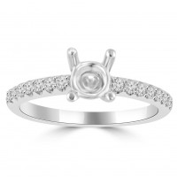 0.35 ct Ladies Round Cut Diamond Semi Mounting Engagement Ring in 14 kt White Gold 0.35 ct Ladies Round Cut Diamond Semi Mounting Engagement Ring in 14 kt White Gold