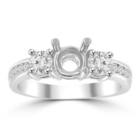 1.22 ct Ladies Round Cut Diamond Semi Mounting Engagement Ring in 14 kt White Gold 1.22 ct Ladies Round Cut Diamond Semi Mounting Engagement Ring in 14 kt White Gold