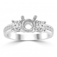 1.22 ct Ladies Round Cut Diamond Semi Mounting Engagement Ring in 14 kt White Gold 1.22 ct Ladies Round Cut Diamond Semi Mounting Engagement Ring in 14 kt White Gold
