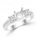 1.22 ct Ladies Round Cut Diamond Semi Mounting Engagement Ring in 14 kt White Gold