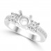 1.22 ct Ladies Round Cut Diamond Semi Mounting Engagement Ring in 14 kt White Gold