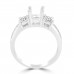 1.22 ct Ladies Round Cut Diamond Semi Mounting Engagement Ring in 14 kt White Gold