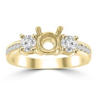 1.22 ct Ladies Round Cut Diamond Semi Mounting Engagement Ring in 14 kt Yellow Gold 1.22 ct Ladies Round Cut Diamond Semi Mounting Engagement Ring in 14 kt Yellow Gold