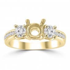 1.22 ct Ladies Round Cut Diamond Semi Mounting Engagement Ring in 14 kt Yellow Gold 1.22 ct Ladies Round Cut Diamond Semi Mounting Engagement Ring in 14 kt Yellow Gold