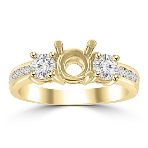 1.22 ct Ladies Round Cut Diamond Semi Mounting Engagement Ring in 14 kt Yellow Gold