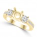 1.22 ct Ladies Round Cut Diamond Semi Mounting Engagement Ring in 14 kt Yellow Gold