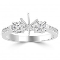 0.62 ct Ladies Round Cut Diamond Semi Mounting Engagement Ring in 14 kt White Gold 0.62 ct Ladies Round Cut Diamond Semi Mounting Engagement Ring in 14 kt White Gold