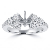1.25 ct Ladies Round Cut Diamond Semi Mounting Engagement Ring in 14 kt White Gold 1.25 ct Ladies Round Cut Diamond Semi Mounting Engagement Ring in 14 kt White Gold
