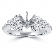 1.25 ct Ladies Round Cut Diamond Semi Mounting Engagement Ring in 14 kt White Gold 1.25 ct Ladies Round Cut Diamond Semi Mounting Engagement Ring in 14 kt White Gold