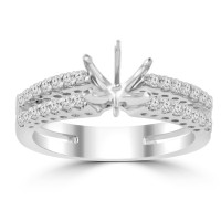 0.65 ct Ladies Round Cut Diamond Semi Mounting Engagement Ring in 14 kt White Gold 0.65 ct Ladies Round Cut Diamond Semi Mounting Engagement Ring in 14 kt White Gold