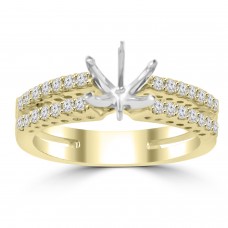 0.65 ct Ladies Round Cut Diamond Semi Mounting Engagement Ring in 14 kt Yellow Gold 0.65 ct Ladies Round Cut Diamond Semi Mounting Engagement Ring in 14 kt Yellow Gold
